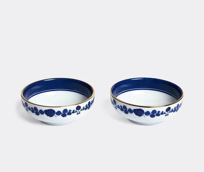 La DoubleJ 'Wildbird' snack bowl, set of two, blue BLUE LADJ25SNA607MUL