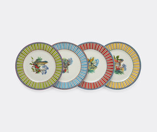 Lisa Corti 'Jungle Parrot' dessert plate, set of four, multicolor MULTICOLOUR LICO26JUN103MUL