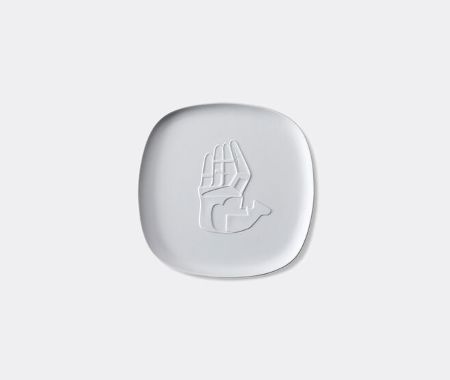 Cassina 'Collection Chandigarh, Le Main Ouvert', square porcelain tray WHITE CASS21SQU282WHI