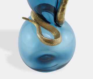 Vanessa Mitrani 'Cobra' vase, duck blue and bronze BLUE VAMI23COB835BLU