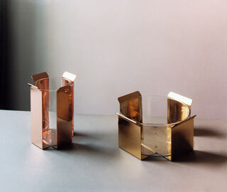 Marta Sala &Eacute;ditions 'OB2 Tizio' vase, polished brass short BRASS MSED18TIZ848BRA