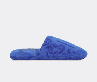 Dolce&amp;Gabbana Casa Jacquard slippers with D&amp;G logo, blue BLUE DGCA25BLU734BLU