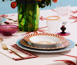 La DoubleJ 'Apollo' soup plate, set of two, multicolor MULTICOLOUR LADJ24APO427MUL