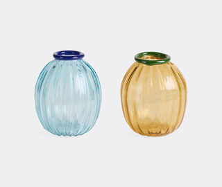 Lisa Corti 'Rosebud' vase, set of two, blue and mustard MULTICOLOUR LICO26ROS349MUL