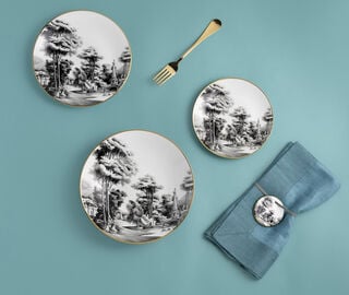 Simone Guidarelli Home 'Imperial Garden' bread plate, set of two, black and white MULTICOLOUR SIMO26SOU822MUL