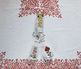 Cabana 'Fuchsia' hand painted bottle, multicolor RED CABA23MUR521RED