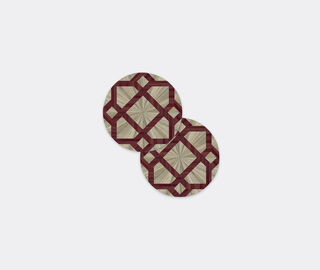 HestiaLiving 'Arabesque' round tablemat, set of two, prune MULTICOLOUR HELI25ARA203RED