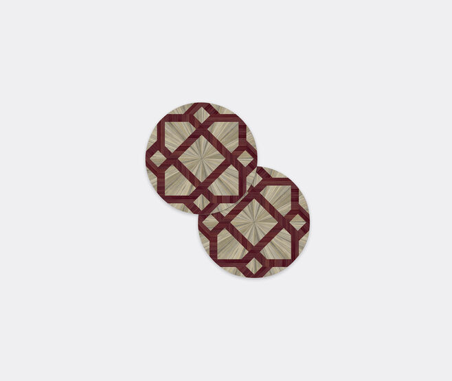 HestiaLiving 'Arabesque' round tablemat, set of two, prune MULTICOLOUR HELI25ARA203RED