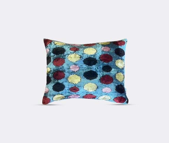Les-Ottomans Silk velvet cushion, light blue multicolor MULTICOLOUR OTTO26SIL420MUL