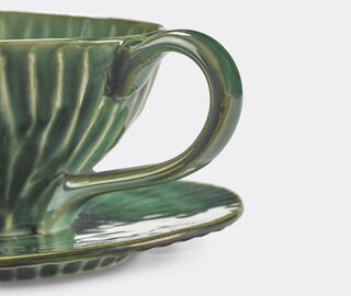 Serax 'Verde Lanza' cappuccino cup and saucer, set of two, green GREEN SERA26CAP787GRN