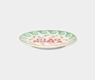 Bitossi Home 'Ciao Roma' plate, red, green and gold MULTICOLOUR BIHO26CIA882MUL