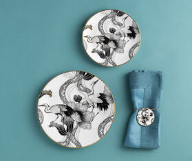 Simone Guidarelli Home 'Wing of Water' bread plate, set of two, black and white MULTICOLOUR SIMO26SOU815MUL