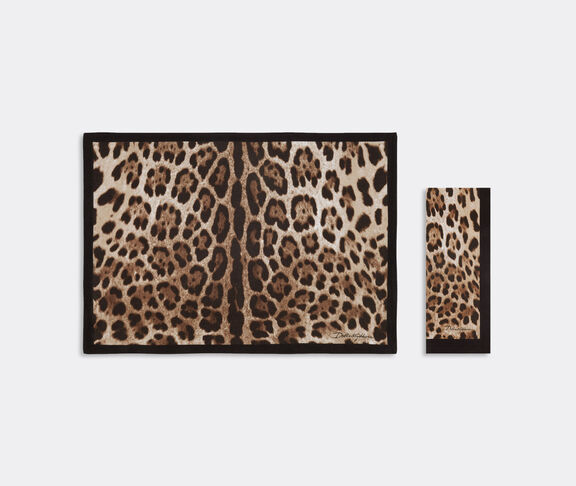 Dolce&Gabbana Casa 'Leopardo' linen placemat and napkin set MULTICOLOUR DGCA22SET699MUL