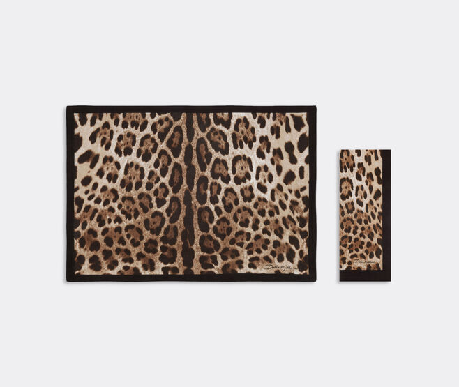 Dolce&Gabbana Casa 'Leopardo' linen placemat and napkin set, multicolor MULTICOLOUR DGCA22SET699MUL