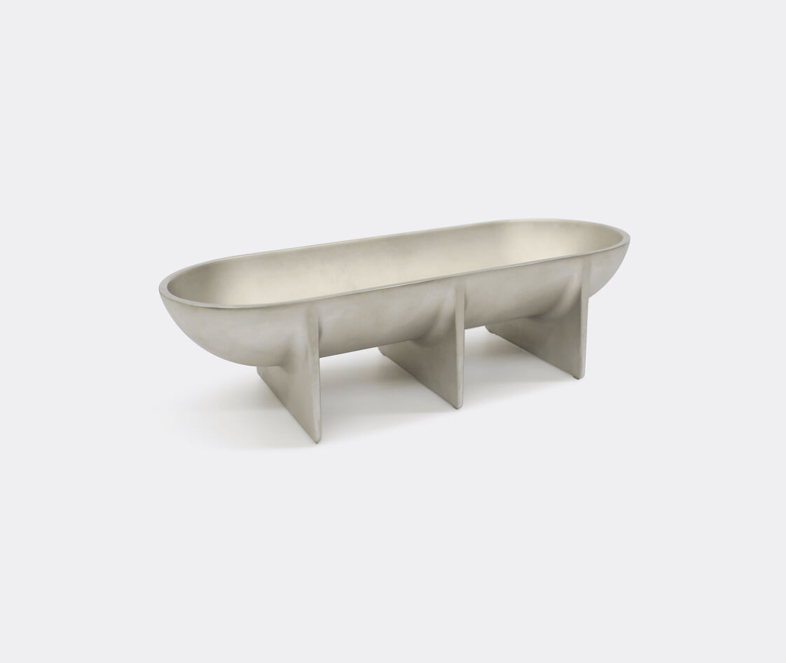 Fort Standard Large Standing Bowl In Raw Aluminum