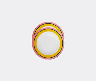 La DoubleJ 'Rainbow Giallo' soup plate, set of two YELLOW LADJ24SOU914YEL