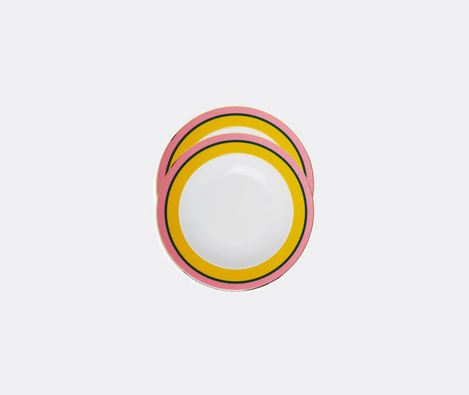 La DoubleJ 'Rainbow Giallo' soup plate, set of two YELLOW LADJ24SOU914YEL