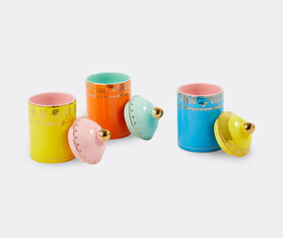 POLSPOTTEN 'Grandpa' lidded jar, yellow YELLOW POLS25JAR959YEL