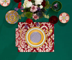 La DoubleJ 'Garland Bordeaux' tablemat, set of two BURGUNDY LADJ23TAB819RED