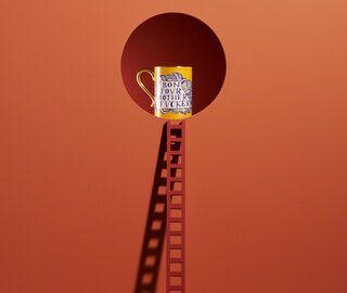 L'Objet 'Motherfucker' mug, gold, blue and white MULTICOLOUR LOBJ25RUA840MUL