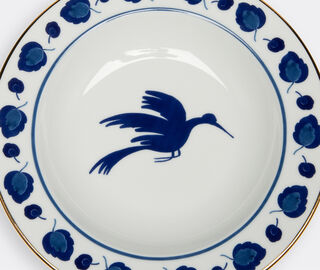 La DoubleJ 'Wildbird' soup and dinner plate set MULTICOLOUR LADJ19WIL334BLU