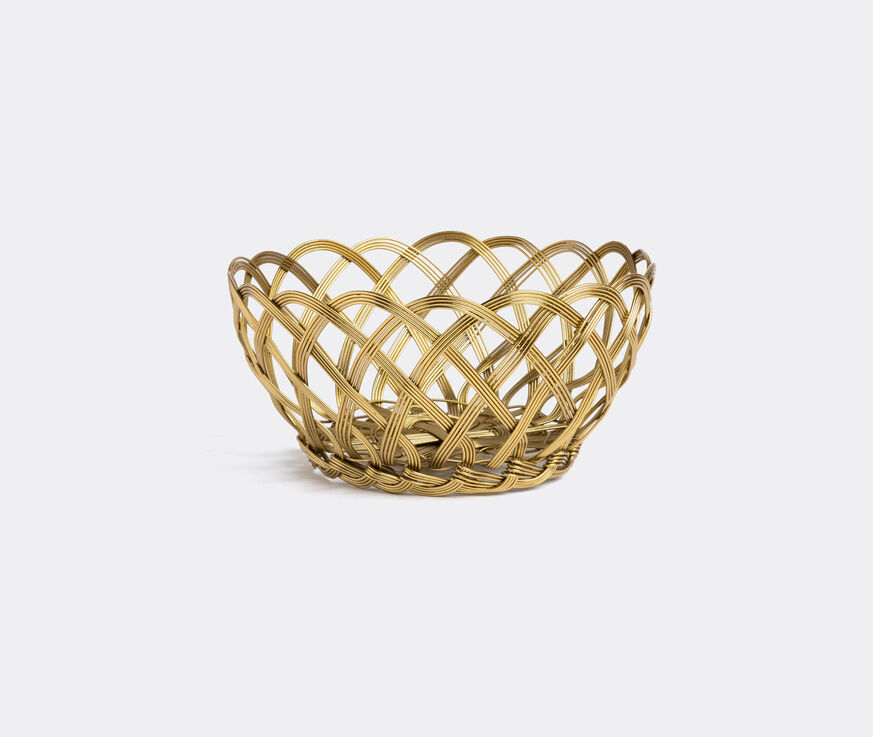 Bitossi Home 'Intreccio' basket, small Gold braided thread BIHO19INT757GOL