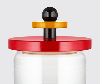 Alessi '100 Values Collection' glass jar, red MULTICOLOUR ALES21GLA423MUL