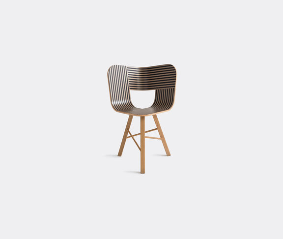 Colé Tria Wood Chair - Striped Seat Ivory And Black - Natural Oak Base 3 Legs  Stripes black and ivory, Oak ${masterID} 2
