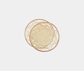 La DoubleJ 'Sol' raffia placemat, set of two, natural MULTICOLOUR LADJ24SOL403MUL