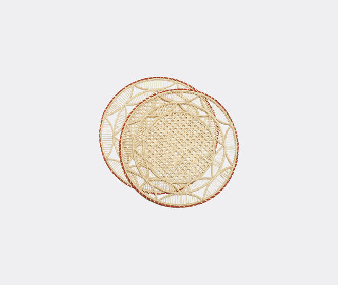 La DoubleJ 'Sol' raffia placemat, set of two, natural MULTICOLOUR LADJ24SOL403MUL