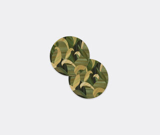 HestiaLiving 'Tropique' round tablemat, set of two, green GREEN HELI25TRO788GRN