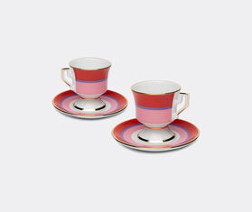 La DoubleJ &#39;Rainbow&#39; espresso cup and saucer, set of two, pink PINK LADJ23ESP202PIN
