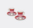 La DoubleJ 'Rainbow' espresso cup and saucer, set of two, pink pink LADJ23ESP202PIN