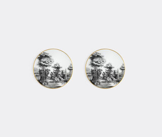 Simone Guidarelli Home 'Imperial Garden' coaster, set of two, black and white MULTICOLOUR SIMO26SOU907MUL