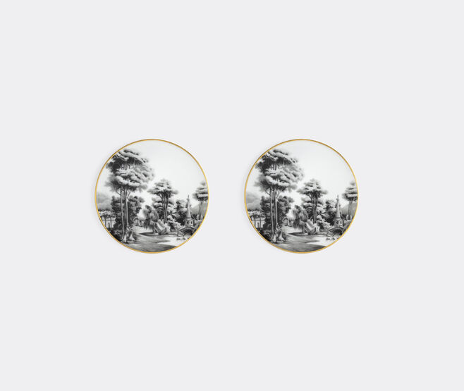 Simone Guidarelli Home 'Imperial Garden' coaster, set of two, black and white MULTICOLOUR SIMO26SOU907MUL