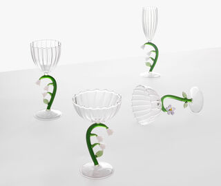 Ichendorf Milano 'Botanica' stemmed glass, set of six MULTICOLOUR ICMI23BOT253MUL