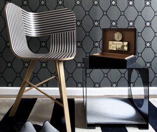 Col&eacute; 'Tria' chair, ivory and black MULTICOLOUR COIT20TRI245MUL