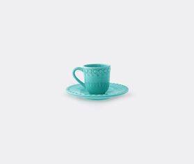 Bordallo Pinheiro &lsquo;Fantasia&rsquo; coffee cup and saucer, set of four, acqua green TURQUOISE BOPI23FAN642LGR