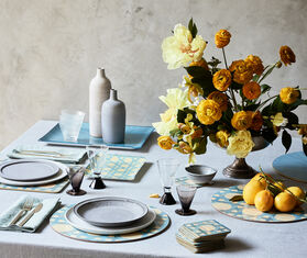 HestiaLiving &#39;Epoch&#39; rectangular tablemat, set of two, ocean blue BLUE HELI25EPO634BLU