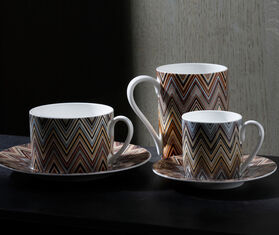 Missoni 'Zig Zag Jarris' teacup and saucer, set of two, beige MULTICOLOUR MIHO22ZIG422MUL