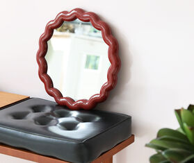 &amp;k Amsterdam &#39;Zigzag&#39; mirror, red RED AMST25MIR074RED