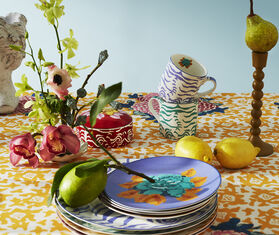 Lisa Corti &#39;Indian Tiger&#39; plate, set of three, lilac multicolor LILAC LICO25SET589LIL