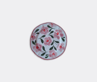 Les-Ottomans Hand painted ceramic plate, pink MULTICOLOUR OTTO23HAN293MUL