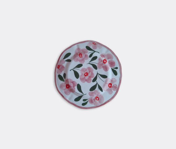 Les-Ottomans Hand painted ceramic plate, pink multicolor OTTO23HAN293MUL