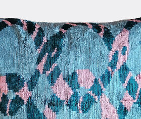 Les-Ottomans Velvet cushion, blue and pink MULTICOLOUR OTTO23VEL643MUL