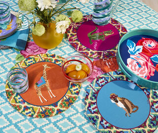 Lisa Corti 'Nizam Flower' tray, blue MULTICOLOUR LICO26ROU014BLU
