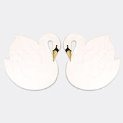 Swan' placemat, set of two, white by Octaevo | Table Linens