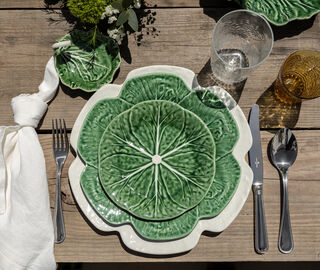 Bordallo Pinheiro 'Couve' dessert plate, set of four GREEN BOPI23COU574GRN