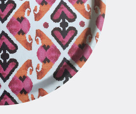 Les-Ottomans &#39;Ikat&#39; wooden tray, pink and orange MULTICOLOUR OTTO20IKA283MUL