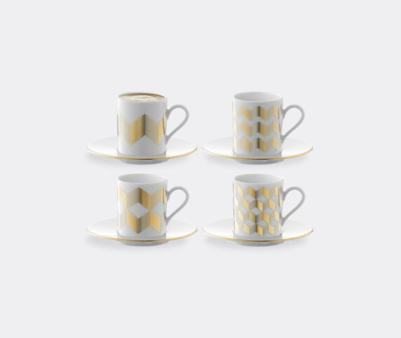 LSA International 'Chevron' coffee cup and saucer, set of four